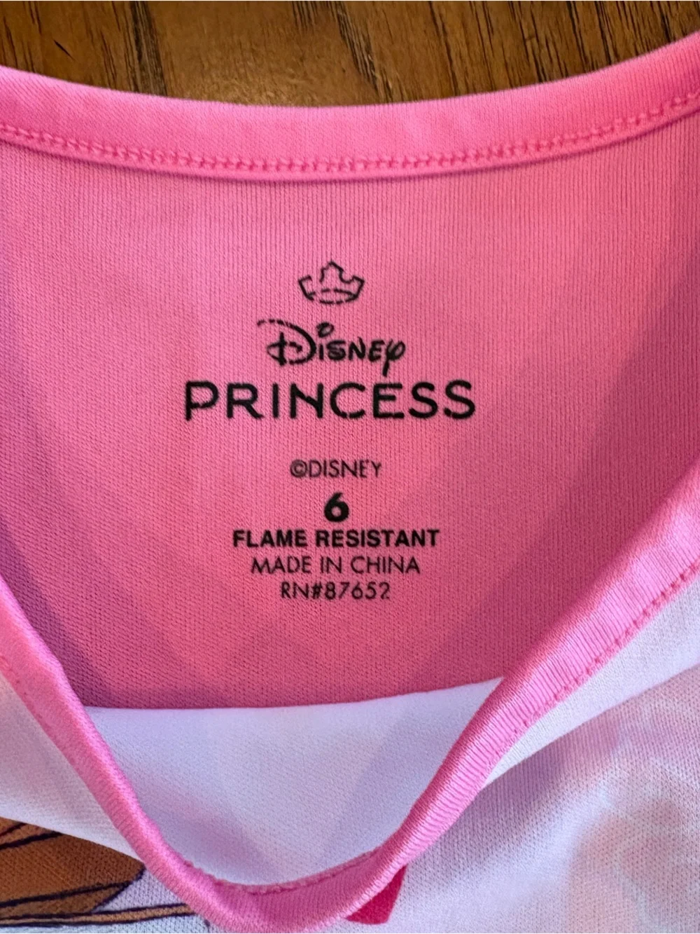 Disney Girls' Pink Princess Pajama Tops - 2pc Set